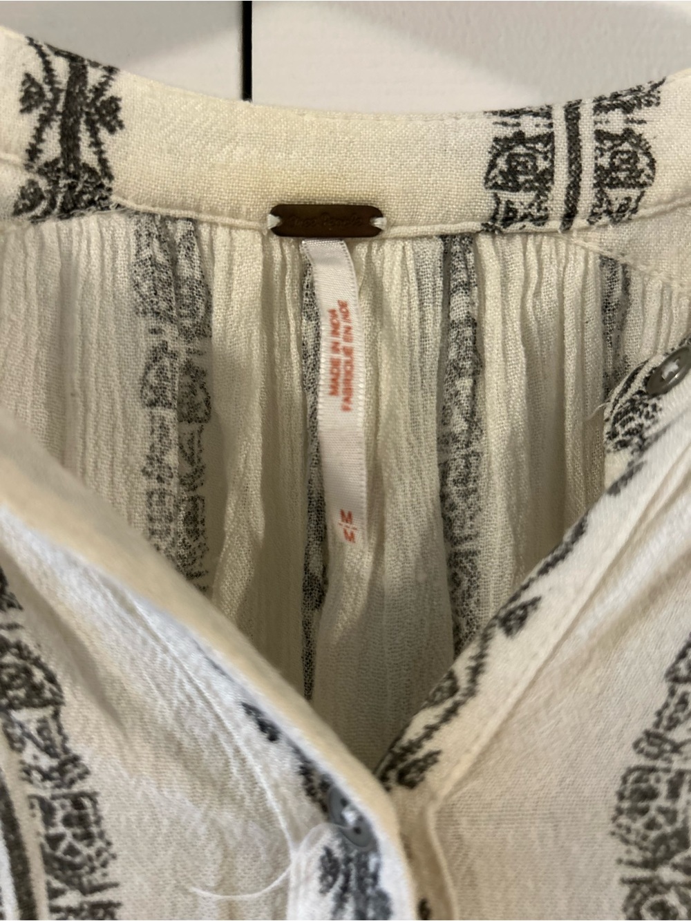 Free People Striped Peasant Blouse - hi-low cut in Medium - Picture 4 of 12
